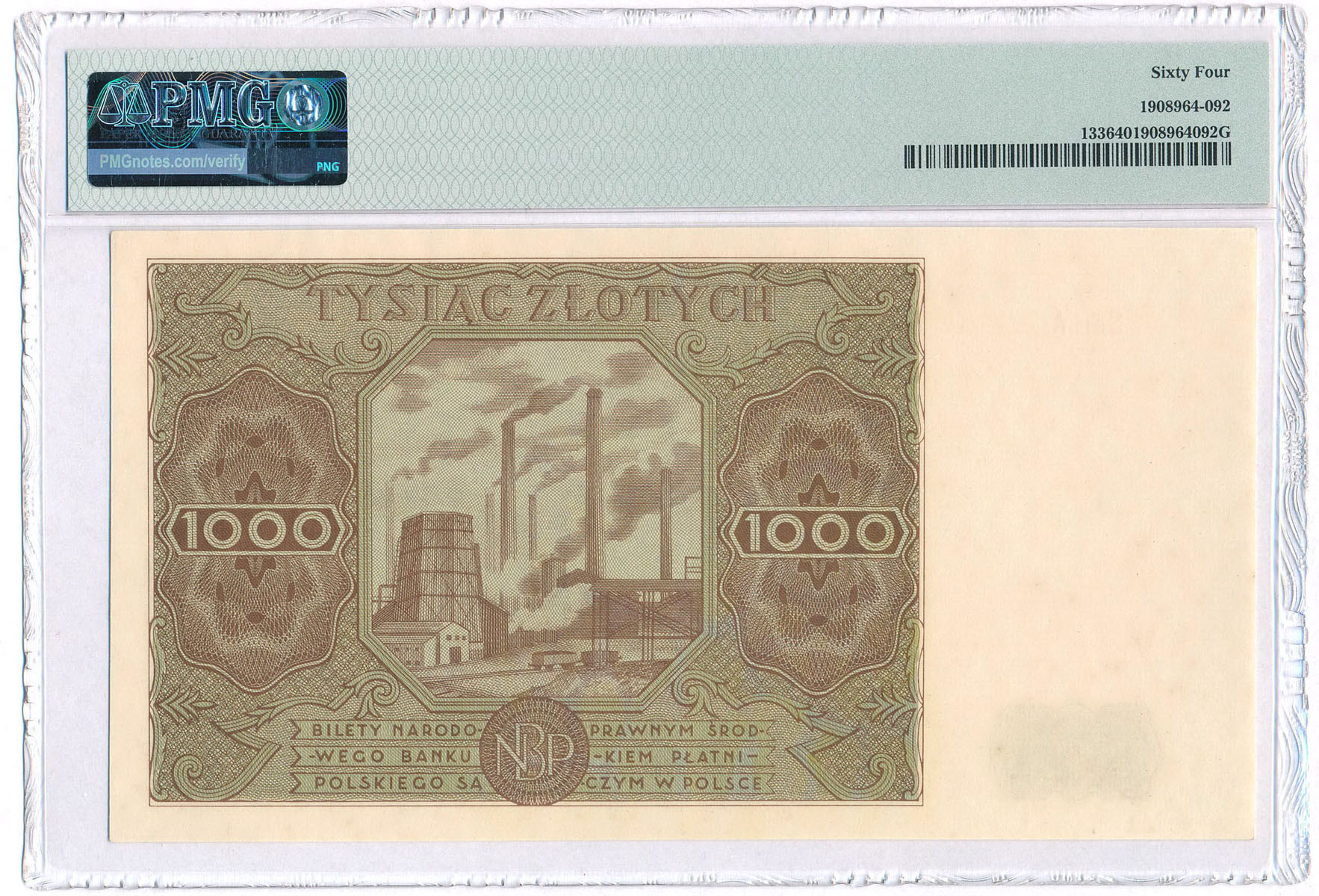 1.000 złotych 1947 seria A, PMG 64 - PIĘKNE i RZADKIE